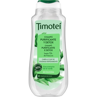 TIMOTEI champú Purificante y Detox para cabello que se engrasa rápidamente al extracto de té verde frasco 300 ml para cabello normal a graso
