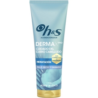 H&S Derma X PRO acondicionador Hidratante con leche de coco, aloe activo y vitamina E frasco 200 ml para cabello y cuero cabelludo secos