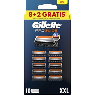 GILLETTE PROGLIDE recambio de maquinilla de afeitar XXL estuche 8 unidades + 2 gratis