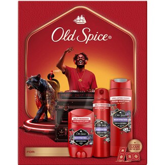OLD SPICE Estuche con desodorante Night Panther stick + desodorante Night Panther spray + body hair face wash Night Panther 3 en 1