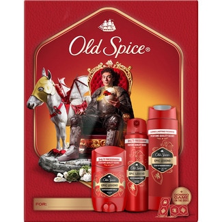 OLD SPICE Estuche Epic Leyend con desodorante en stick, desodorante en spray y gel de ducha + regalo juego de dominó
