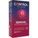 Präservative Sensual Dots & Lines mit Noppen und Rillen Box 12 Einheiten