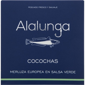 ALALUNGA European hake cocochas in green sauce tin 74 drained weight g