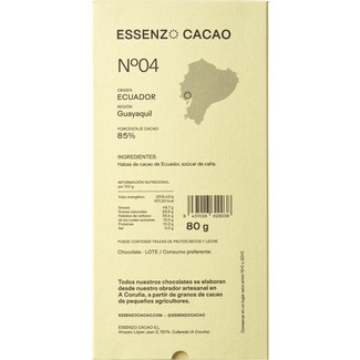 ESSENZO CACAO Hacienda Victoria 85% cocoa chocolate from Ecuador tablet 80 g