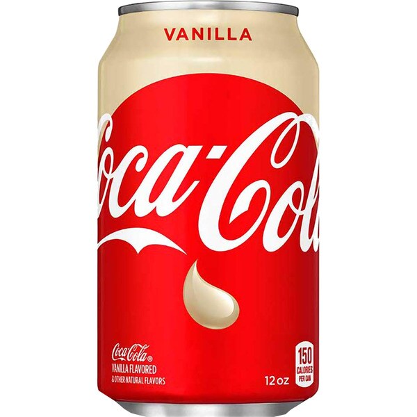 Vanilla flavoured cola soft drink tin 355 ml