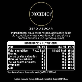 Tónica zero azúcar lata 25 cl - Nordic Mist