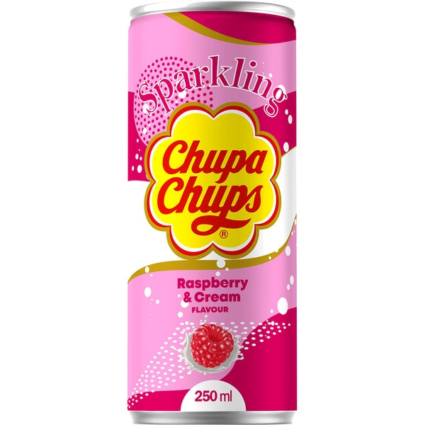 raspberry and cream flavour soft drink tin 250 cl