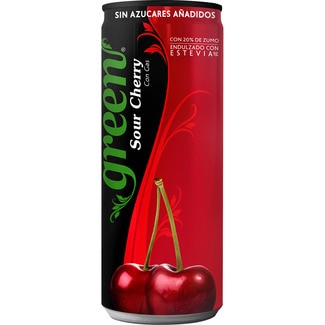 GREEN COLA refresco de cola con cereza ácida con gas endulzado con stevia lata 33 cl