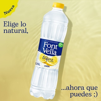 Agua mineral natural con toque de sabor limón sin azúcar botella 1,15 l - Font Vella