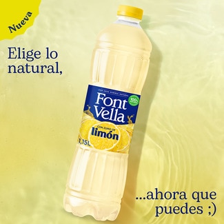 Agua mineral natural con zumo de limón original botella 1,15 l - Font Vella