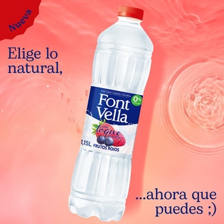 Agua mineral natural con toque de sabor frutos rojos 0% azúcares botella 1,15 l - Font Vella