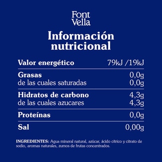 Agua mineral natural con zumo de limón original botella 50 cl - Font Vella