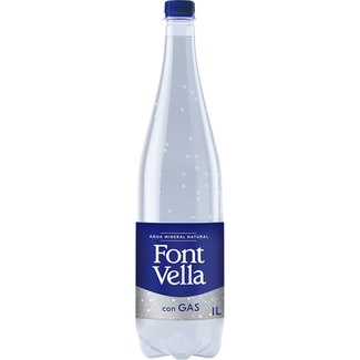 FONT VELLA natürliches Mineralwasser mit Kohlensäure Flasche 1 l