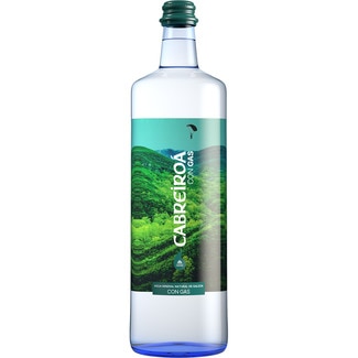 CABREIROA agua mineral natural de Galicia con gas botella 75 cl (envase de vidrio)
