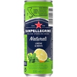 Sparkling natural mineral water with lemon and mint flavour tin 33 cl