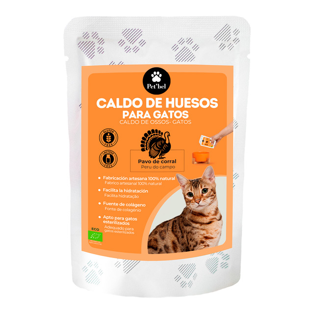 Pet Bel – Caldo de huesos de pavo ecológico para gatos Pet Bel 100 ml.