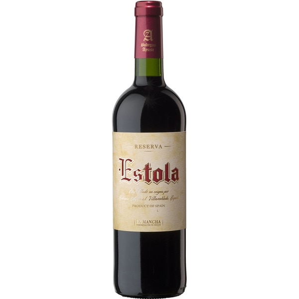 vino tinto reserva DO La Mancha botella 75 cl - Estola