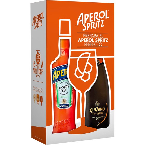 Spritz Aperitif + Schaumwein Cinzano Pro-Spritz 2er-Schuber Flaschen 70 cl