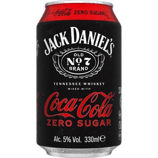 Whiskey combinado cola zero sin azucar lata 33 cl - Jack Daniel's