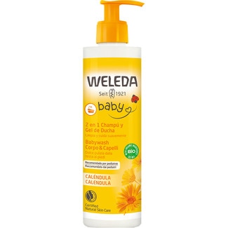 WELEDA baby champú y gel de ducha de caléndula 100% natural dosificador 400 ml
