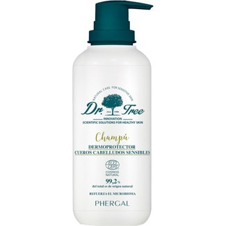 DR.TREE champú dermoprotector natural para cuero cabelludo sensible dosificador 400 ml
