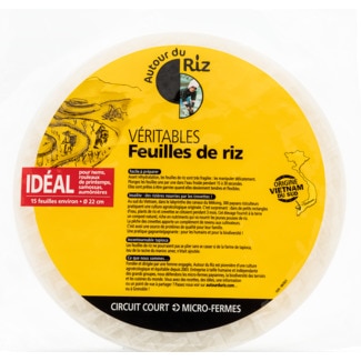 Autour du Riz Folhas de Arroz Branco 22 cm embalagem 150 g
