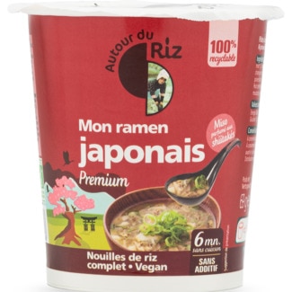Autour du Riz Sopa Ramen Noodles Japonês embalagem 69 g