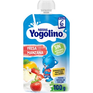 NESTLE YOGOLINO apple and strawberry pouch with milk gluten-free 6+ months 100 g