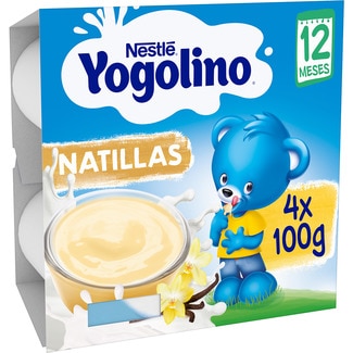 NESTLE YOGOLINO Custard, gluten-free ages 6+ months 4-pack tubs 100 g