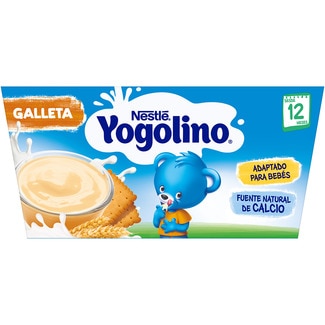 Postre lácteo con galleta desde 12 meses pack 4 tarrinas 100 g - Nestle Yogolino