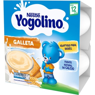 NESTLE YOGOLINO Dairy drink with biscuit ages 6+ months 4-pack tubs 100 g
