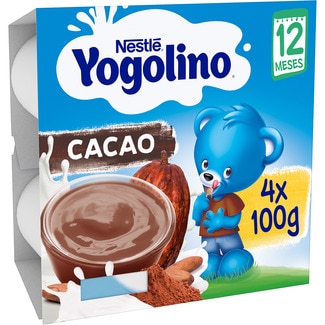 NESTLE YOGOLINO gluten-free cocoa dairy dessert from 8 months 4-pack tubs 100 g