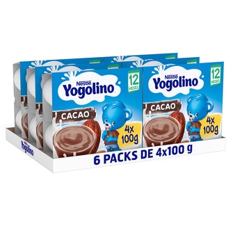 Postre lácteo con cacao sin gluten desde 12 meses pack 4 tarrinas 100 g - Nestle Yogolino