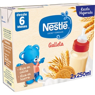 NESTLE baby food with biscuit for 6+ months 2x250 ml pack container 500 ml