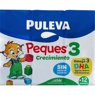 PULEVA PEQUES 3 dairy drink with cereals and fruit with no palm oil for 12+ months 3-pack cartons 200 ml