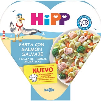HIPP BIOLOGICO pasta with wild salmon and organic aromatic herb sauce from 12 months container 250 g