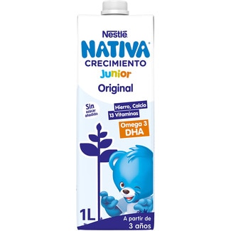Crecimiento Junior preparado lácteo infantil original sin aceite de palma desde 3 años brik 1 l - Nestle Nativa