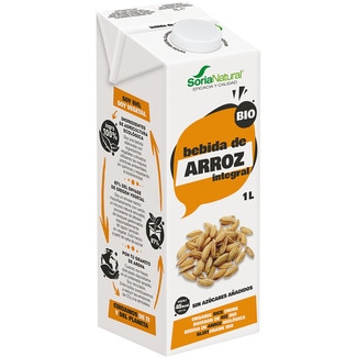 SORIA NATURAL Bio bebida de arroz integral ecológica y sin azúcares añadidos brik 1 l