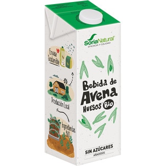 SORIA NATURAL Huesos bebida de avena ecológica sin azúcares añadidos brik 1 l
