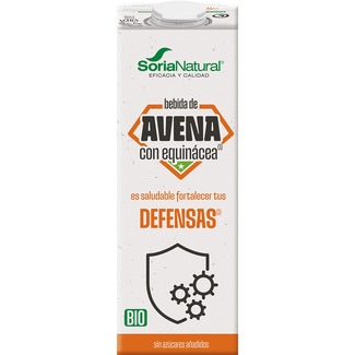 SORIA NATURAL bebida de avena con equinácea ecológica sin azúcares añadidos brik 1 l saludable para fortalecer tus defensas