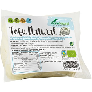 SORIA NATURAL tofu natural ecológico y sin gluten envase 250 g