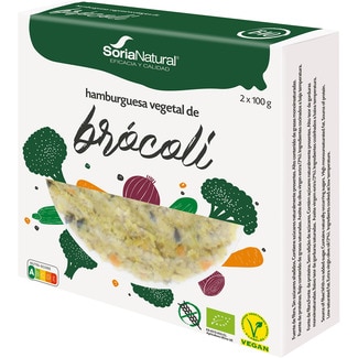 SORIA NATURAL organic, vegan and gluten-free broccoli burger 2-pack units 100 g