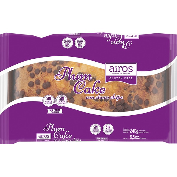 Plum Cake mit Choco Chips, glutenfrei, laktosefrei und ohne Palmöl Behälter 240 g
