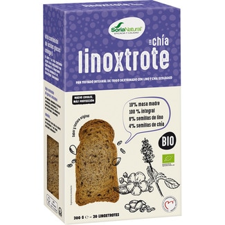 SORIA NATURAL Linoxtrote Bio-Vollkornröstbrot aus dextriniertem Weizen mit Leinsamen und Chia Behälter 300 g