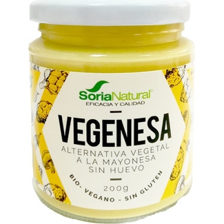 SORIA NATURAL alternativa vegetal a la mayonesa sin huevo, ecológica y sin gluten tarro 200 g