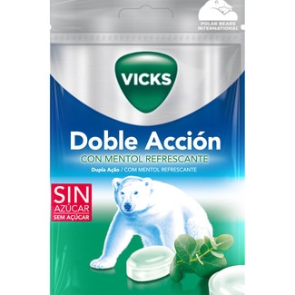 VICKS caramelos doble acción con mentol refrescante sin azúcar Tasche 72 g