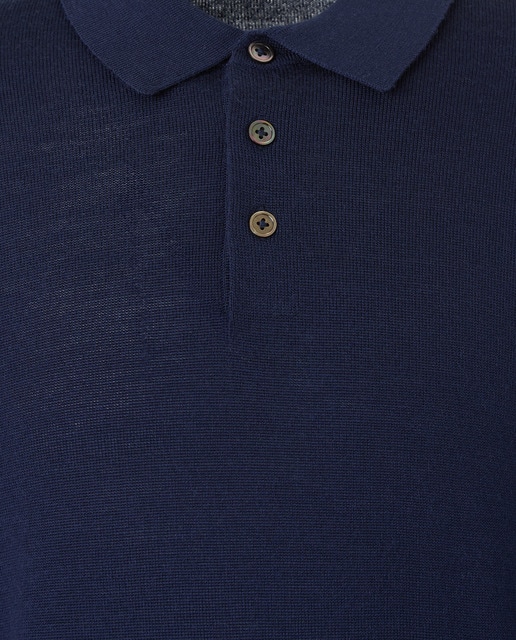 Jersey de hombre cuello polo liso 100% Merino