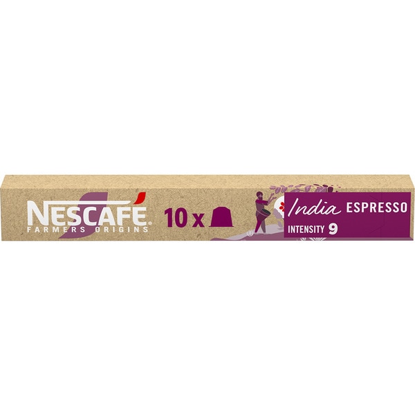 Espresso Intensität 9 Indien Karton 10 Kapseln kompatibel mit Nespresso-Maschinen