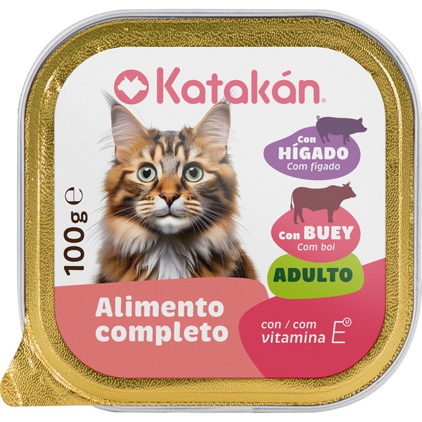 Feuchtfutter für erwachsene Katzen mit Rind und Leber Becher 100 g