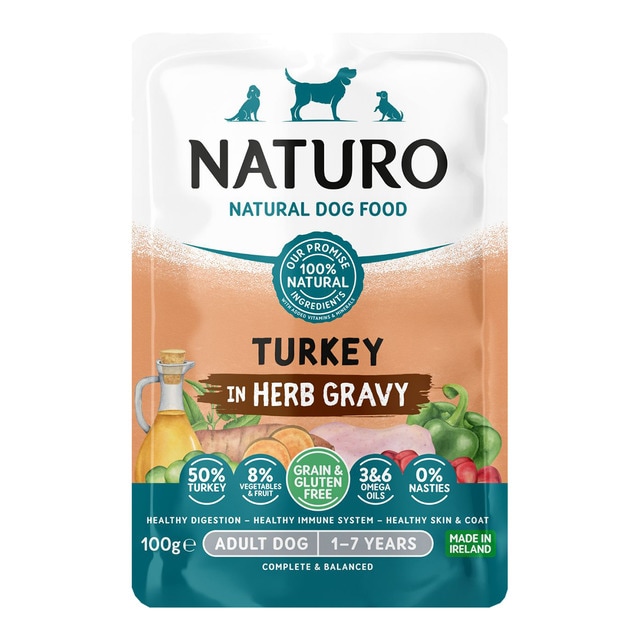 Naturo – Comida húmeda para perros adultos Naturo pavo grain free en salsa 100 g.